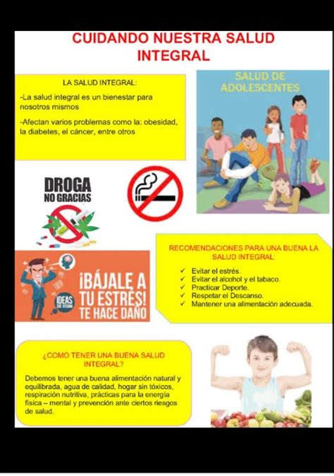 Elabora Una Infografía Con Recomendaciones Para El Cuidado De La Salud