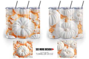 D Tumbler White Pumpkin Graphic By Artnoy Creative Fabrica