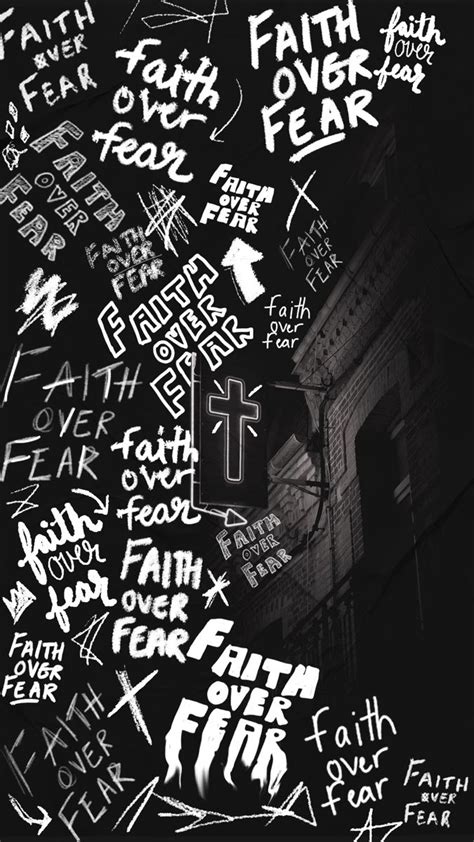 Faith Over Fear iPhone Wallpaper: Christian Scripture Grunge Aesthetic