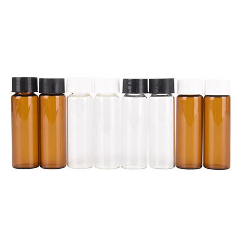 2pcs 15ml Small Lab Glass Vials Bottles Clear Containers With Screw Cap