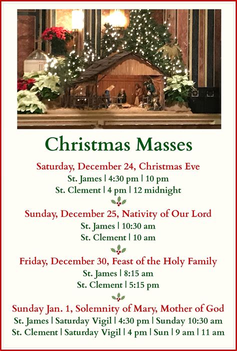 Christmas Mass Schedule