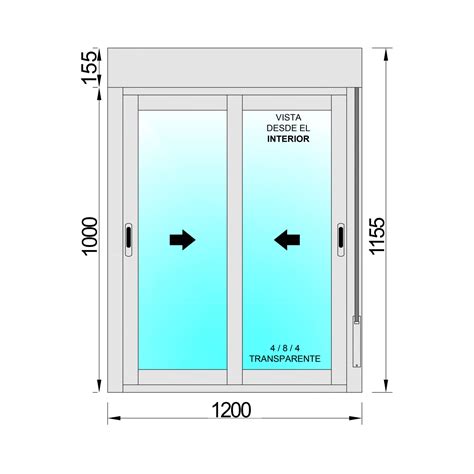 Ventana Aluminio Corredera Con Persiana PVC 12001155 2 Hojas Con