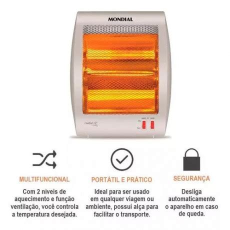 AQUECEDOR PORTÁTIL ELÉTRICO COMFORT AIR 800W A 09 MONDIAL Shopping