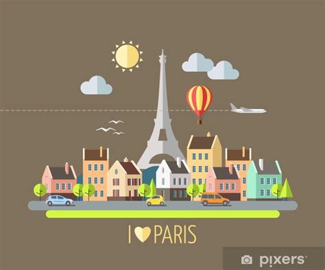 Wall Mural Eiffel Tower In Paris France Pixersnetau