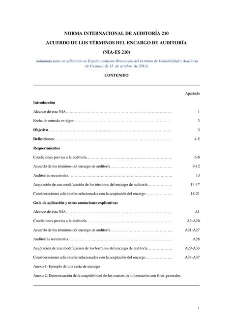 Nia Es Norma Internacional De Auditor A Acuerdo De Los