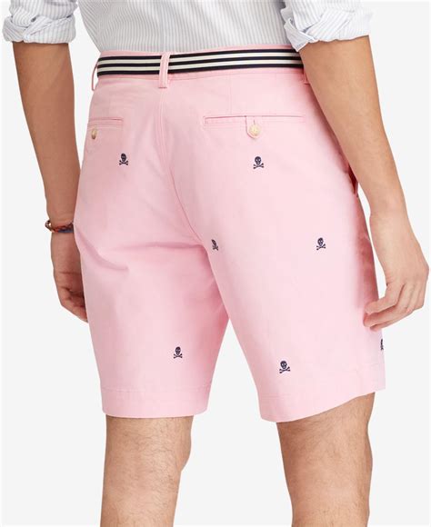 Polo Ralph Lauren Cotton Stretch Classic Fit Skull Shorts In Pink For