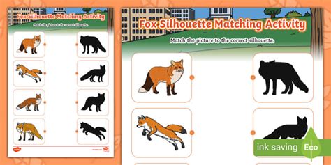 Fox Silhouette Matching Activity Hecho Por Educadores