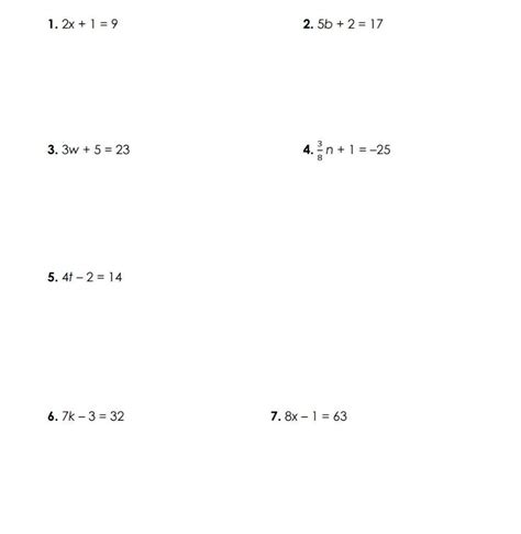 Solving Two Step Linear Equations Worksheet Live Worksheets