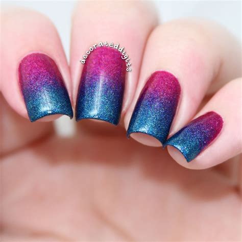 Bright Holographic Gradient Ombré Nails By Decorateddigits Gradient