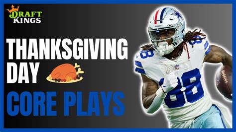 Draftkings Nfl Dfs Picks Thanksgiving Day Core Plays Nfl Week 12