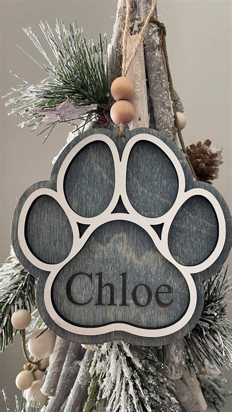 Personalized Paw Print Ornament - Etsy