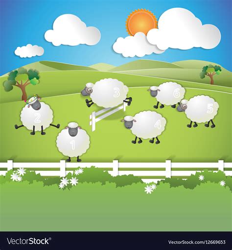 Counting sheep Royalty Free Vector Image - VectorStock