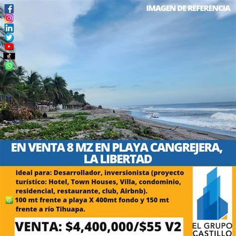 Propiedades De Playa La Libertad Venta EN VENTA 8 MZ EN PLAYA