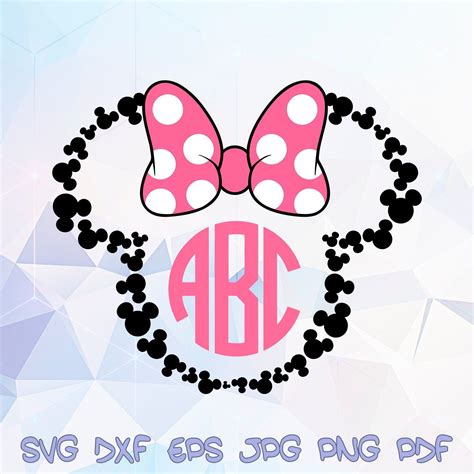 Minnie Mouse Head Pink Bow Svg Clipart Svgful Minnie Mouse Stickers Images