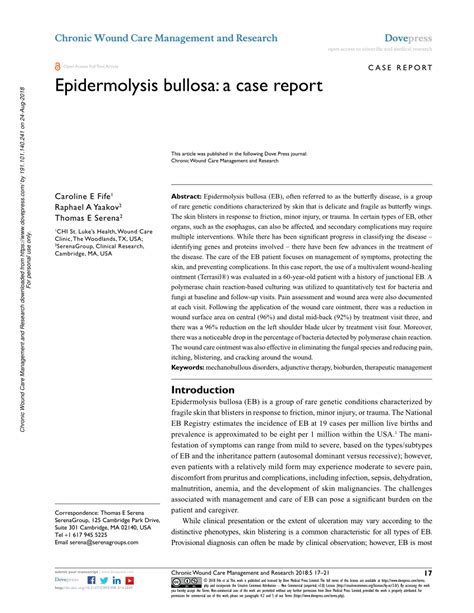 Pdf Epidermolysis Bullosa A Case Report