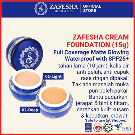 Foundation Full Coverage Matte Waterproof Glowing Zafesha Spf25 Cream