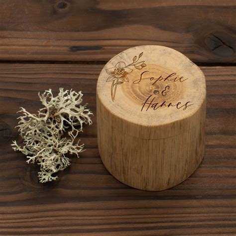 Ringbox Ringk Stchen Holz Zur Hochzeit Personalisiert Orchidee