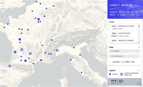 Map Of Early Heresy Cases In The West C1000 C1150 Dissident