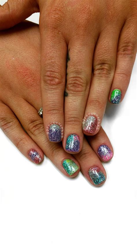 Edc Nails Colorful Nails Ombr Nails Preciousphannails Colorful