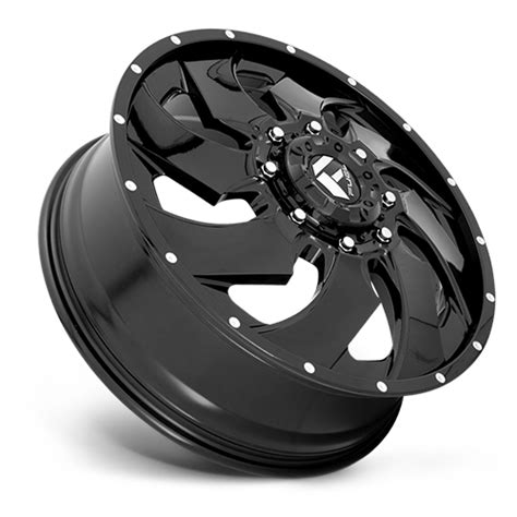 Fuel Cleaver Dually D574 Rims Wheels Gloss Black W Milled 8 320