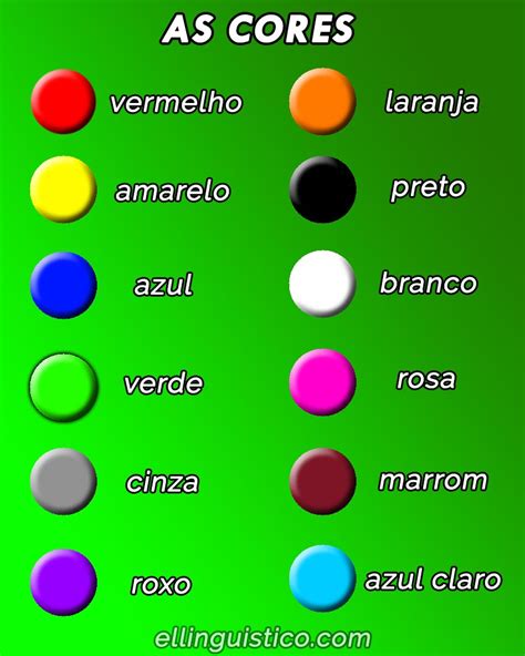 Nomes De Cores Em Portugu S Braincp