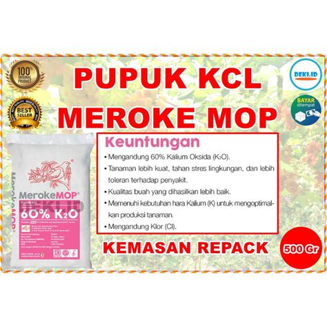 Jual Pupuk Kcl Meroke Mop Kalium Tinggi Kemasan Repack Gr Shopee