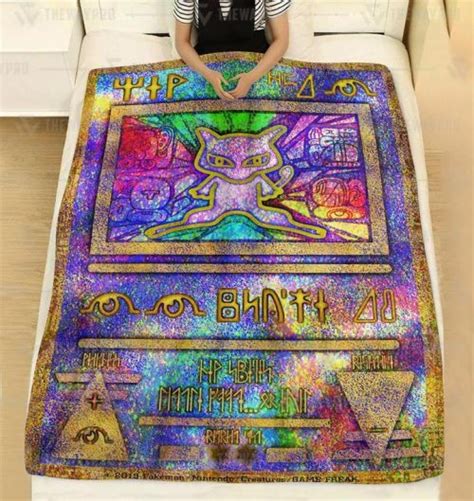 Ancient Mew Holo Pokemon Blanket Limited Edition Pixeltee