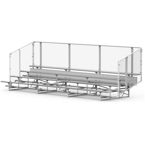 4 Row Aluminum Bleacher Baseline Series Park Warehouse
