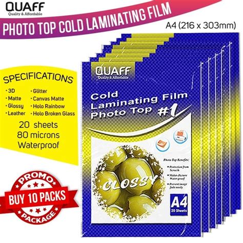 Hot Promo Packs Quaff Photo Top Cold Laminating Film A Size