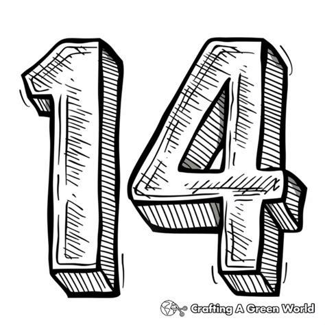 Number 14 Coloring Pages - Free & Printable!