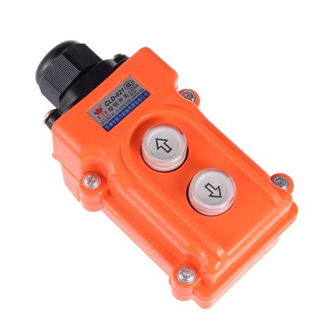 Uxcell Hoist Crane Pendant Control Station Abs Push Button Switch Up Down 2 Ways Orange Harfington