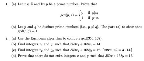 Solved 1 A Let XZ And Let P Be A Prime Number Prove Chegg