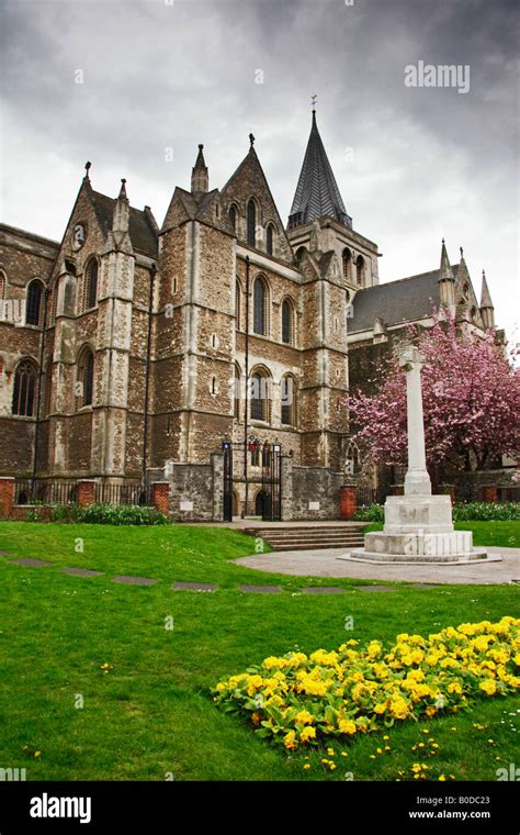 Medieval Rochester Cathedral Kent England High Resolution Stock