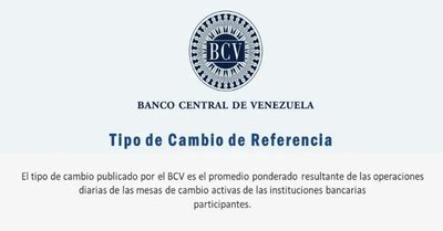 Dólar BCV hoy VIERNES 3 de Noviembre Tipo de cambio y tasa oficial