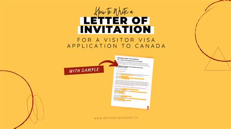 How To Write A Letter Of Invitation For A Visitor Visa Application To Canada