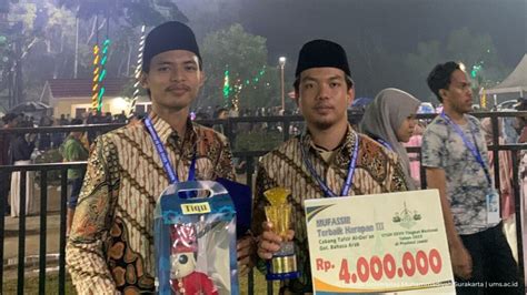 Alhamdulillah Mahasiswa MABAS UMS Raih Mufassir Terbaik Harapan 3 STQH