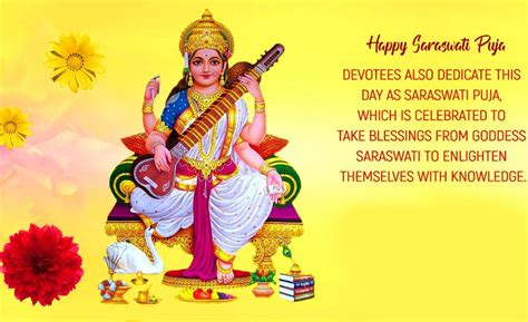 Happy Saraswati Puja Basant Panchami Quotes Beautiful Image