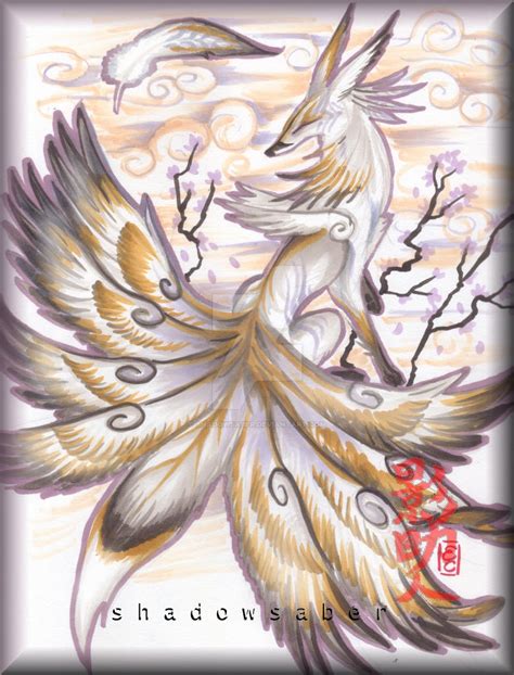 Nine Winged Sky Kitsune By Shadowsaber On Deviantart