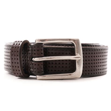 Anderson S Perforated Leather Belt Brown Af