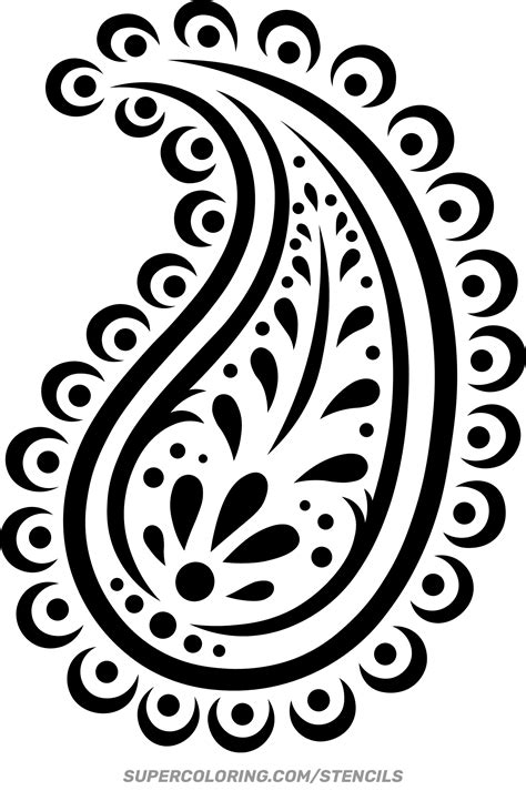 Stencil Of Paisley Free Printable Papercraft Templates