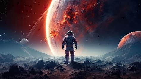 Premium Photo Astronaut Lost In Space Lonely Spaceman In Open Space