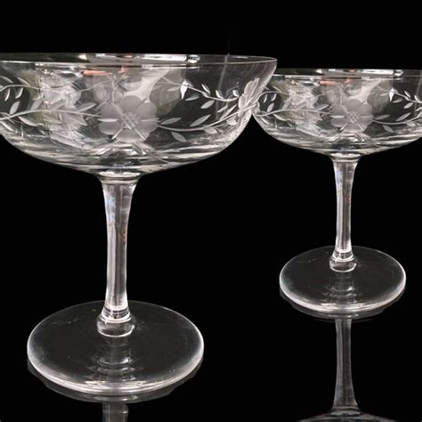 Crystal Deco Coupe Glasses Etsy