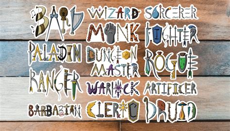 Class Stickers Rpg Class Decal T For Board Gamer Tabletop Role