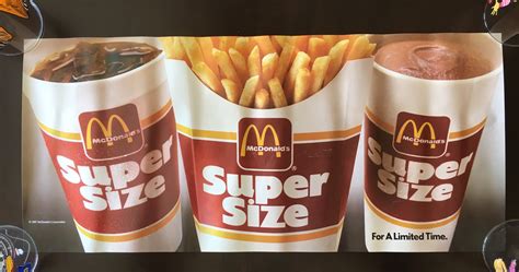 Vintage Mcdonalds Super Size Advertisement Sign Etsy