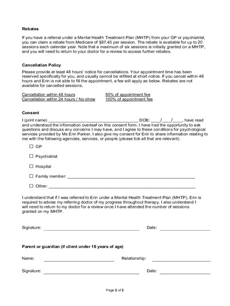 Fillable Online Consent Form Collection Of Personal Information As