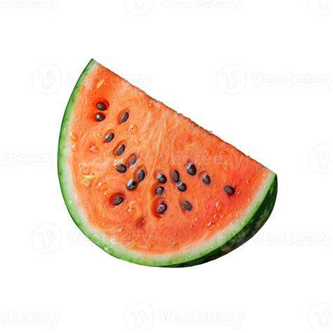 Fresh Watermelon Slice With Seeds On Transparent Background 43974732 Png