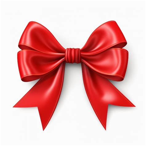 Premium Ai Image Red Satin Ribbon And Bow Isolated On White Background