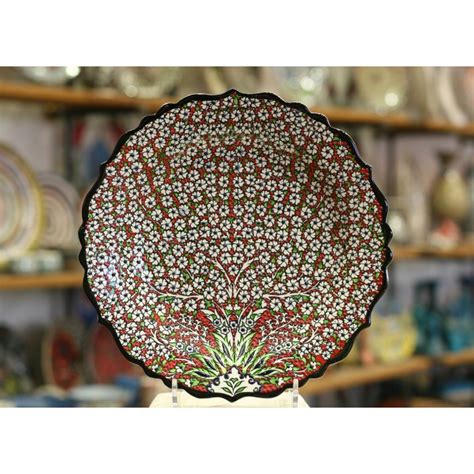 12 30cm Hand Painted Turkish Iznik Ceramic Plate With Tree Of Life