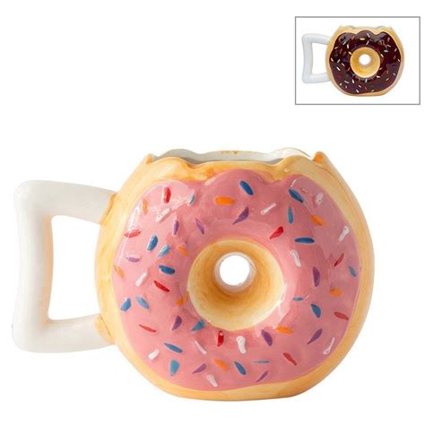 Ceramic Donut Mug Delicious Chocolate Glaze Doughnut Mug With