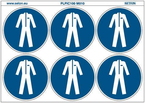 Pictogrammes en planche ISO 7010 Vêtements de protection obligatoires